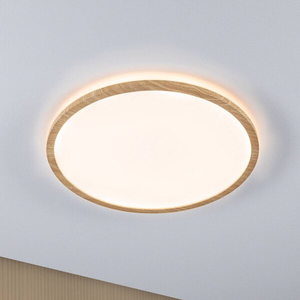 Paulmann stropné LED svetlo Atria Shine Ø42cm dub IP44 3.000K, Svetlé drevo, Kúpeľňa, Plast, Moderný, Závesné svietidlo