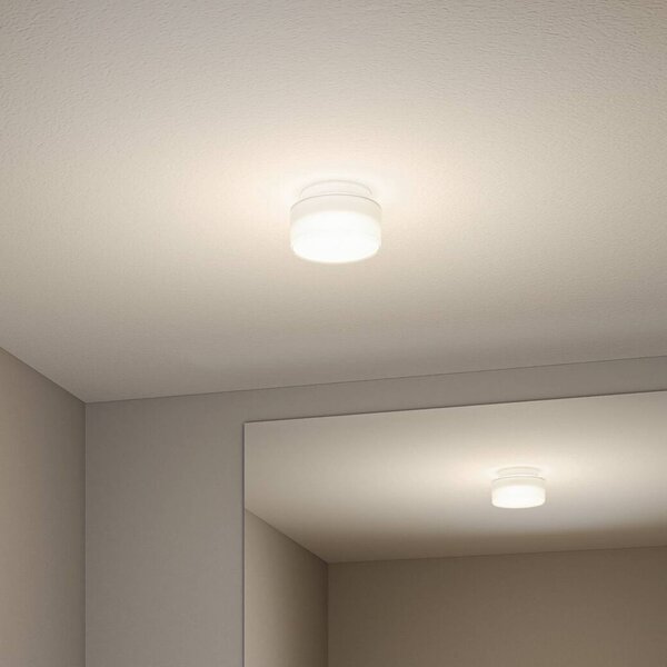 Paulmann stropné LED svetlo Maro, biele, Ø 16 cm, IP44, Biela / opálová, Kúpeľňa, Plast, Moderný, Závesné svietidlo