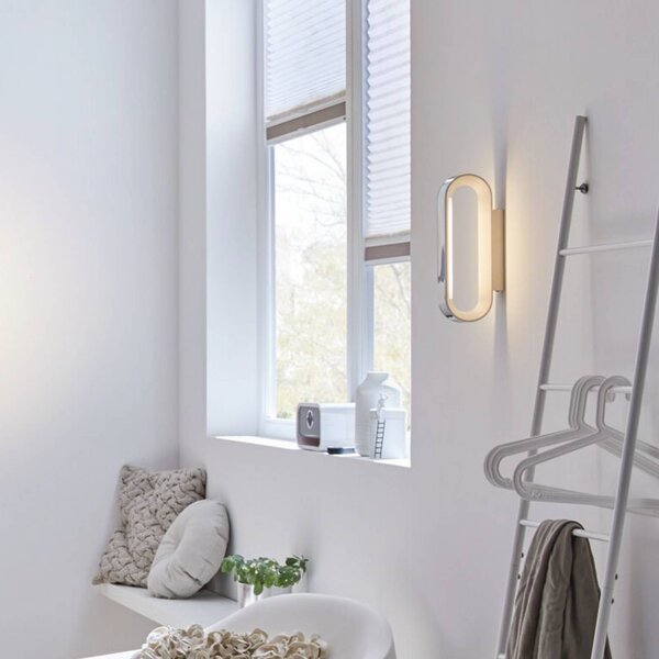 Paulmann LED nástenné svetlo Agena, chróm 31 cm IP44 stmievateľné, Chrómová / strieborná, Kúpeľňa, Hliník, Moderný, Nástenné svietidlo