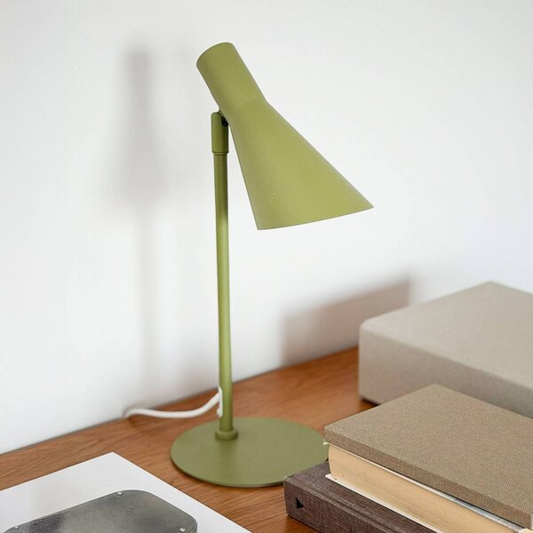 Dyberg Larsen Stolová lampa DL12 Mini, zelená, E14, kov, Zelená, Obývacia izba / jedáleň, kov, Škandinávsky, Stojaca lampa