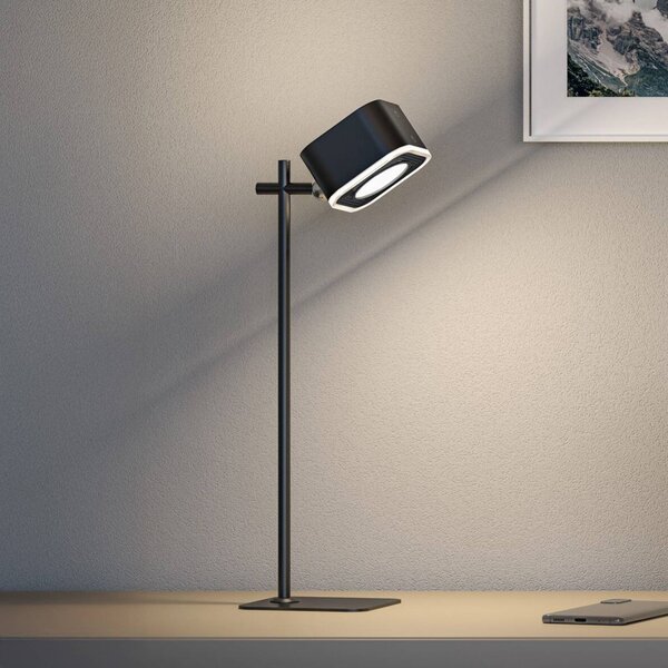 Paulmann stolová LED lampa na batérie Varia, čierna, 37 cm stmievateľné, Čierna, Obývacia izba / jedáleň, Plast, Moderný, Stojacie svietidlo