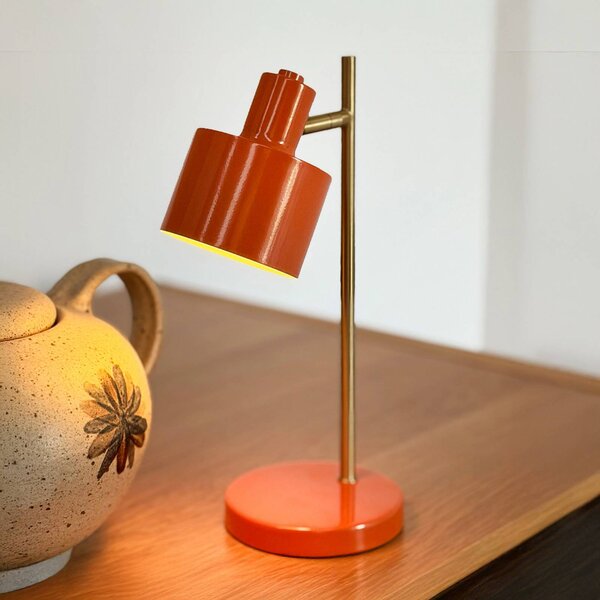 Dyberg Larsen LED stolná lampa na batérie Ocean Mini, oranžová, Žltá / oranžová, Obývacia izba / jedáleň, kov, Škandinávsky, Stojacie svietidlo