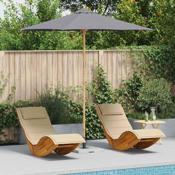 Maison Exclusive – Záhradný slnečník, priemer 270 x 260 cm, bambus, okrúhly, tmavosivý