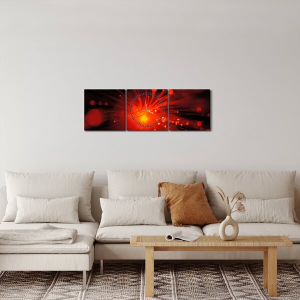Obraz iskrenie abstrakcie (s hodinami) (90x30 cm)