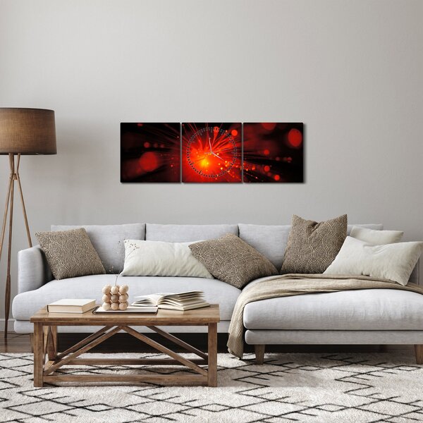 Obraz iskrenie abstrakcie (s hodinami) (90x30 cm)