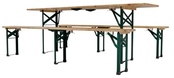 Pivný set 220 cm z jedľového dreva, skladacia, nosnosť 250kg