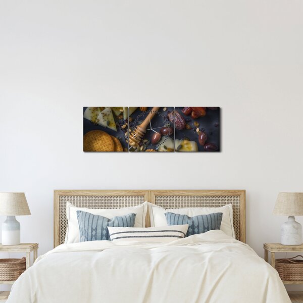 Obraz so sušeným ovocím (s hodinami) (90x30 cm)