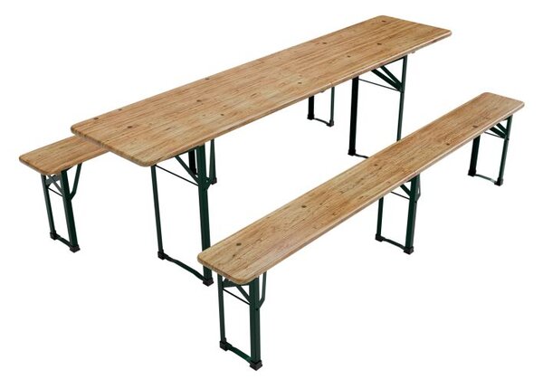 Pivný set 220 cm z jedľového dreva, skladacia, nosnosť 250kg
