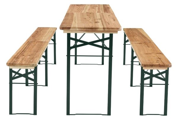 Pivný set 220 cm z jedľového dreva, skladacia, nosnosť 250kg