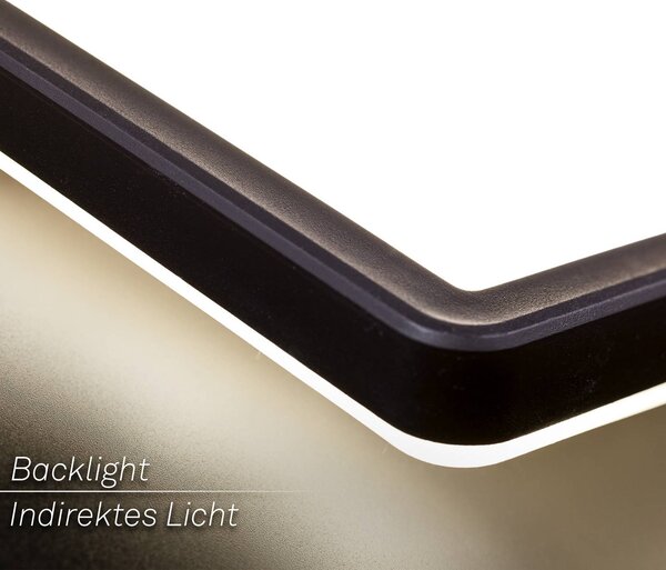 Briloner LED stropné svietidlo Tava, čierne, plast, 98 cm, podsvietenie, Čierna, Obývacia izba / jedáleň, Plast, Moderný, Stropné svetlo