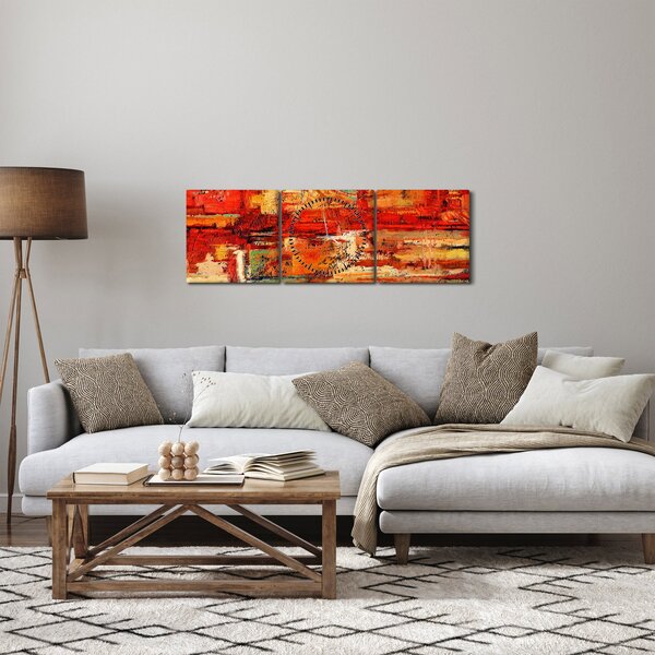 Obraz nástennej maľby (s hodinami) (90x30 cm)