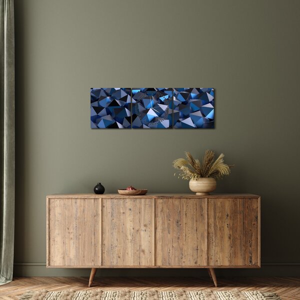 Obraz abstrakcie (s hodinami) (90x30 cm)