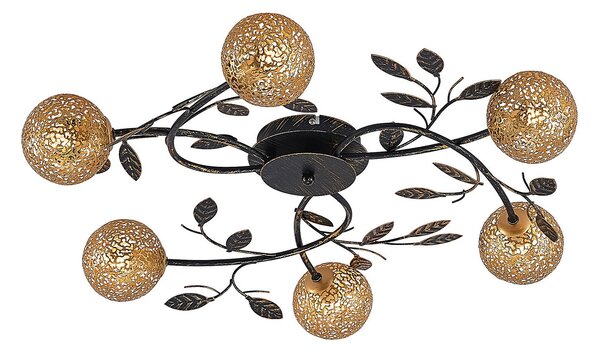 Stropné Lampa Lucande, Evory, stmievateľné, Čierna, Obývacia izba, Kov, Florentský