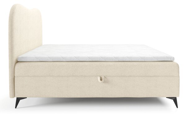 Čalúnená boxspring posteľ s úložným priestorom Ambra 120x200 - smotanová