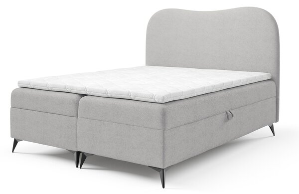 Čalúnená boxspring posteľ s úložným priestorom Ambra 120x200 - svetlosivá