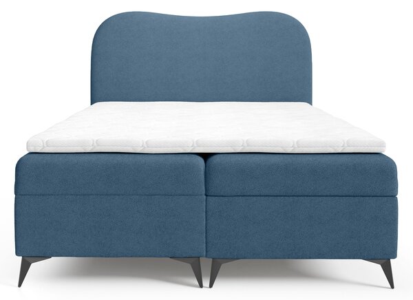 Čalúnená boxspring posteľ s úložným priestorom Ambra 120x200 - modrá