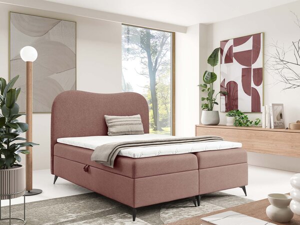 Čalúnená boxspring posteľ s úložným priestorom Ambra 120x200 - ružová