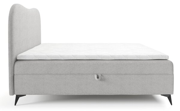 Čalúnená boxspring posteľ s úložným priestorom Ambra 120x200 - svetlosivá