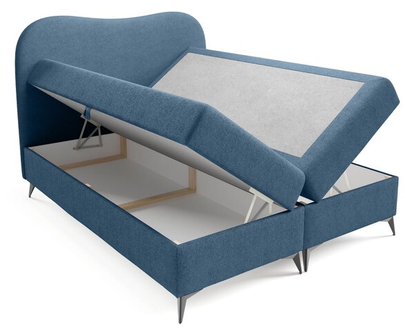 Čalúnená boxspring posteľ s úložným priestorom Ambra 120x200 - modrá