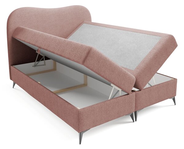 Čalúnená boxspring posteľ s úložným priestorom Ambra 120x200 - ružová
