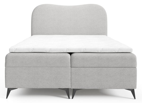 Čalúnená boxspring posteľ s úložným priestorom Ambra 120x200 - svetlosivá