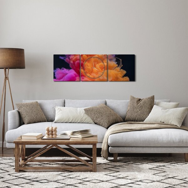 Obraz abstrakcie (s hodinami) (90x30 cm)