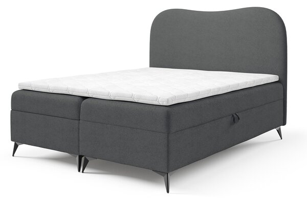 Čalúnená boxspring posteľ s úložným priestorom Ambra 120x200 - sivá