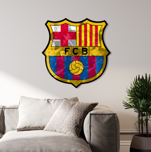Farebný HDF obraz logo FC Barcelona
