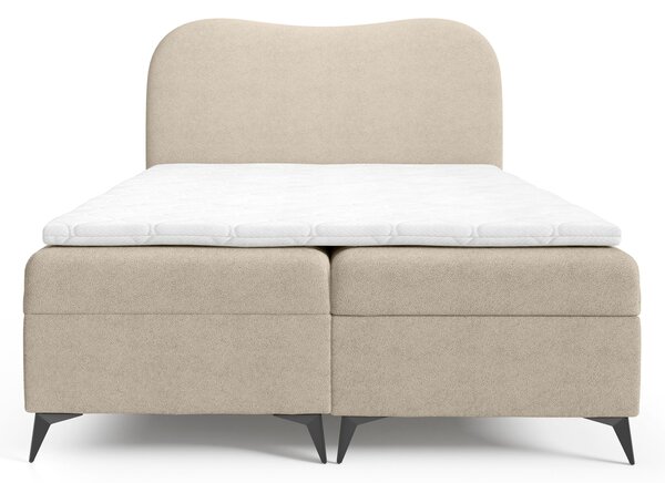 Čalúnená boxspring posteľ s úložným priestorom Ambra 120x200 - béžová