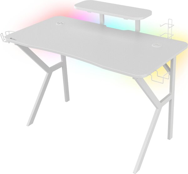 Genesis NDS-1802 Genesis herný stôl HOLM 320 RGB biely (120cm x 75cm)