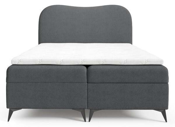 Čalúnená boxspring posteľ s úložným priestorom Ambra 120x200 - sivá