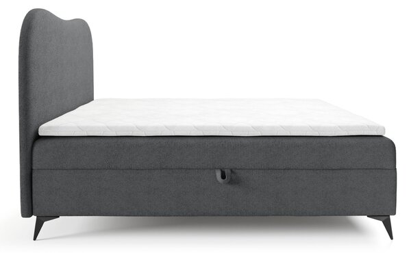 Čalúnená boxspring posteľ s úložným priestorom Ambra 120x200 - sivá