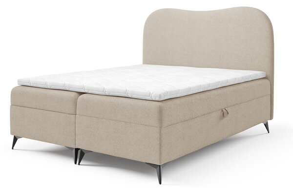 Čalúnená boxspring posteľ s úložným priestorom Ambra 120x200 - béžová