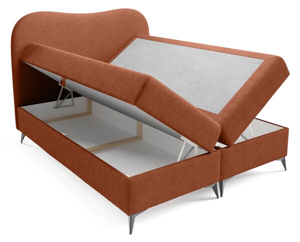 Čalúnená boxspring posteľ s úložným priestorom Ambra 120x200 - tehlová