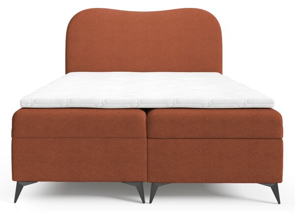 Čalúnená boxspring posteľ s úložným priestorom Ambra 120x200 - tehlová