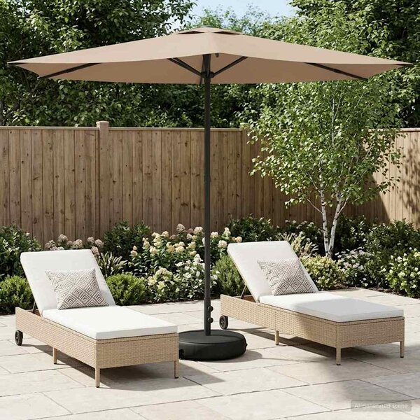 Maison Exclusive – Záhradný slnečník s podstavcom, 270 x 270 cm, polyester, obdĺžnikový, farba taupe