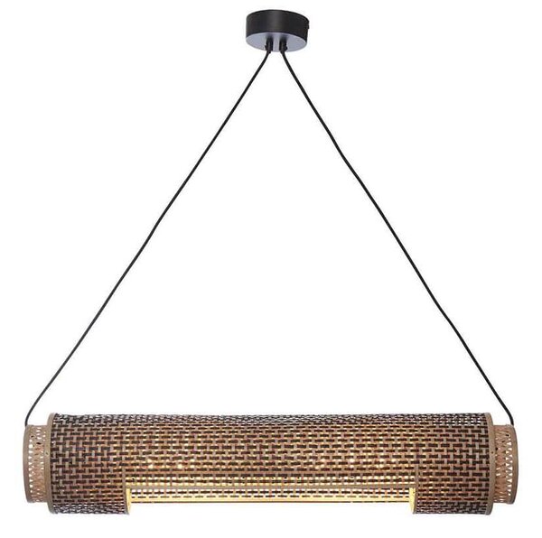 MUZZA Stropná visiaca lampa bhutan 85 cm prírodná/čierna