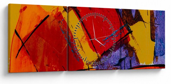 Obraz abstrakcie (s hodinami) (90x30 cm)