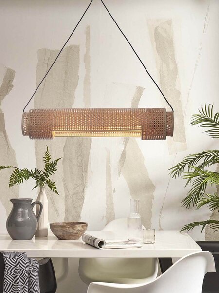 MUZZA Stropná visiaca lampa bhutan 85 cm prírodná