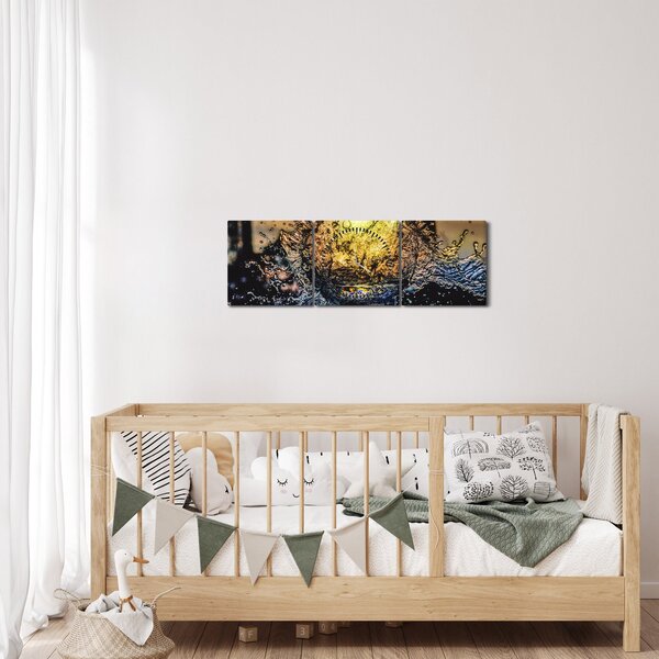 Obraz vody (s hodinami) (90x30 cm)