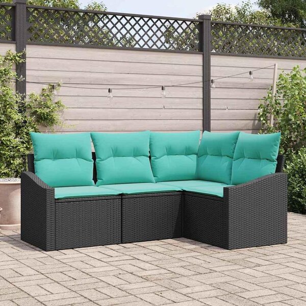 Maison Exclusive – Sedacia súprava, 4 kusy, čierna [syntetický materiál]: Polyratan
