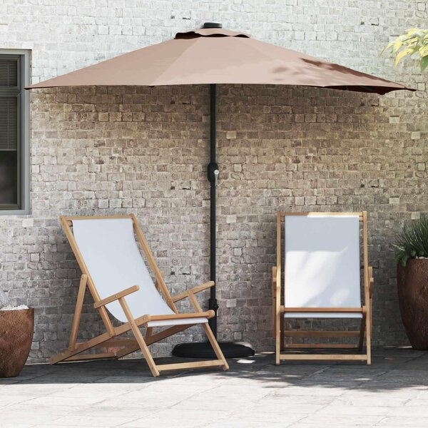 Maison Exclusive – záhradný slnečník, 294 x 150 x 224 cm, polyester a oceľ, farba: svetlosivá (taupe)