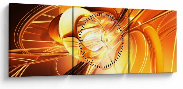 Obraz abstrakcie (s hodinami) (90x30 cm)
