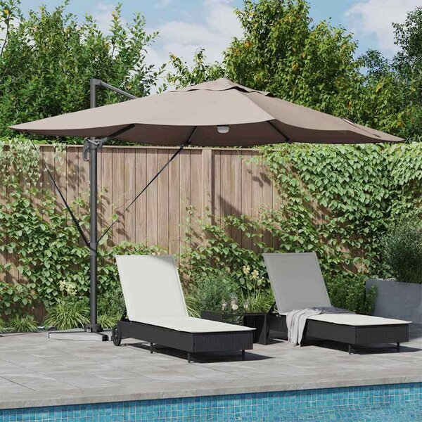 Maison Exclusive – Slnečník, rozmery 351 x 250 x 253 cm, materiál: polyester a hliník, farba: svetlohnedá (taupe)