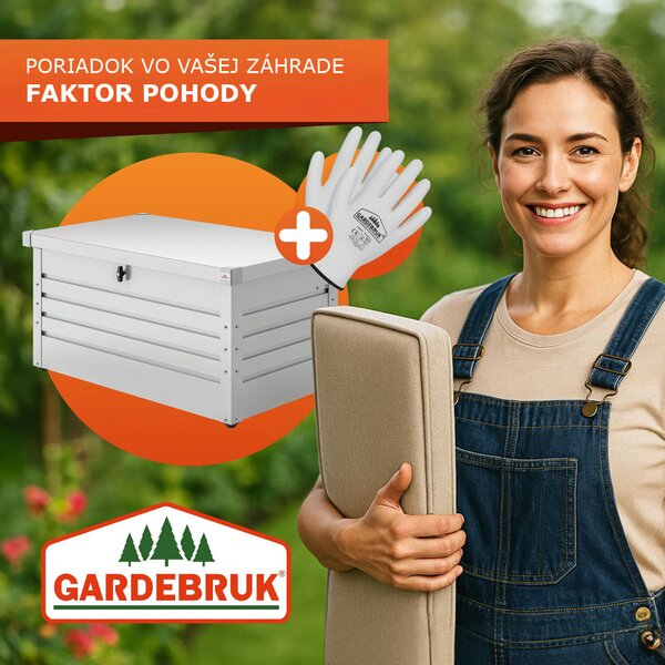 Kovový úložný box METALBOX, 385L, 120x62x63cm, šedá Gardebruk