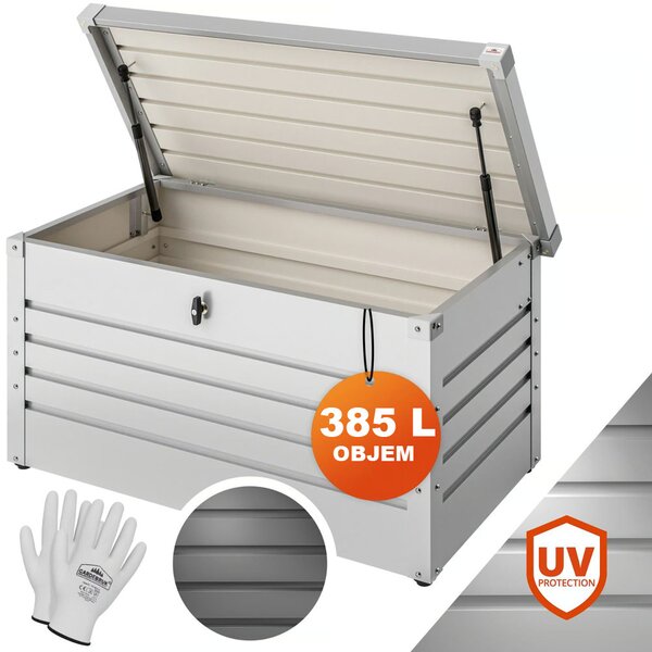 Kovový úložný box METALBOX, 385L, 120x62x63cm, šedá Gardebruk
