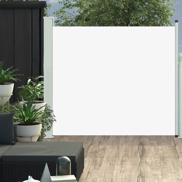 Maison Exclusive – Výsuvná bočná markíza, 100 x 314 cm, krémová farba