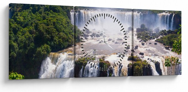Obraz Iguassu vodopádov (s hodinami) (90x30 cm)