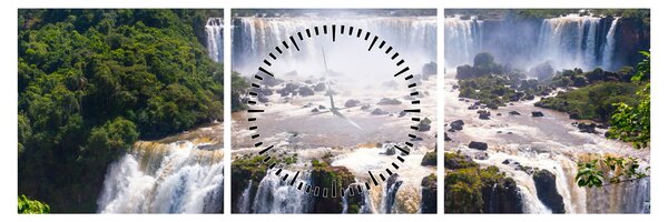 Obraz Iguassu vodopádov (s hodinami) (90x30 cm)