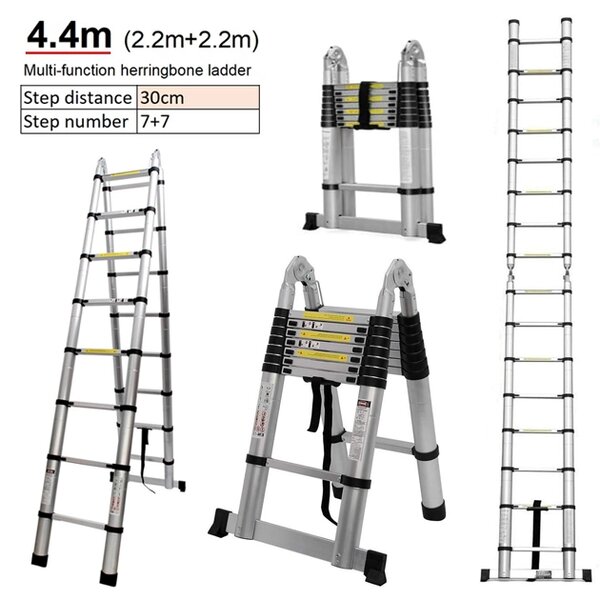 Ladmax™ Hliníkový Teleskopický Skladací Rebrík 220-440 Cm